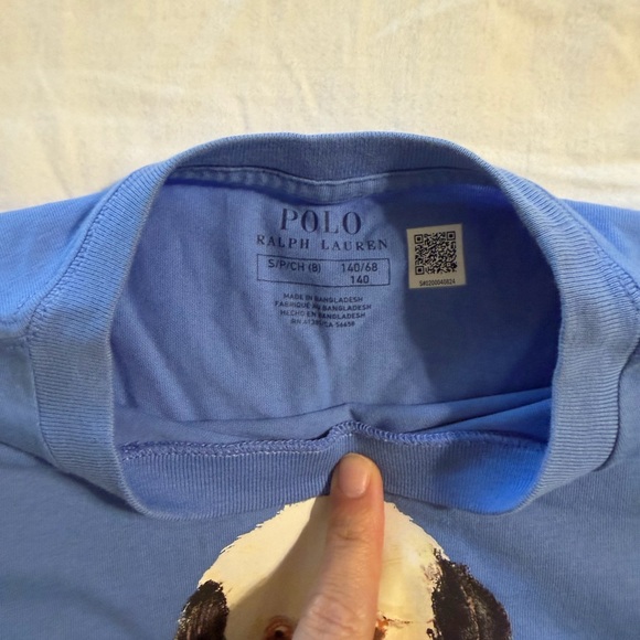 Polo Ralph Lauren Boys 8 Blue Rugby Dog Graphic Print Crew-Neck T-Shirt Preppy - Picture 3 of 6